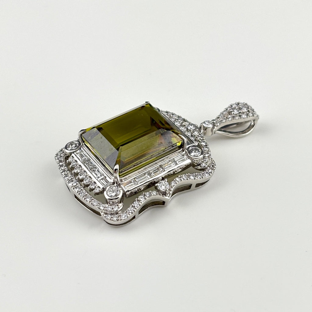 リメイク スフェーン ペンダントトップ プラチナ メレダイヤ ペンダントトップ Pt900 スフェーン ダイヤモンド レディースnbjwl