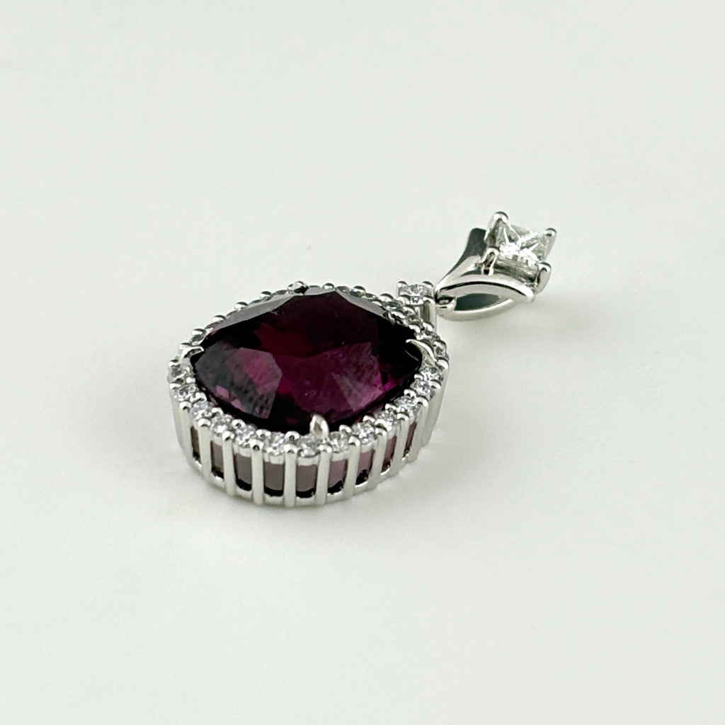 リメイク スピネル ペンダントトップ プラチナ メレダイヤ ペンダントトップ Pt950 スピネル ダイヤモンド レディースnbjwl