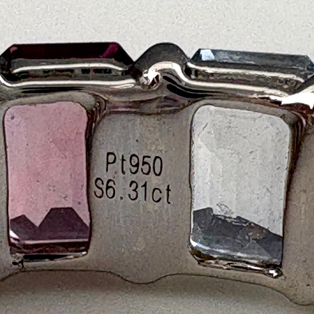 リメイク サファイア デザインリング プラチナ 指輪 リング 14号 Pt950 サファイア レディースnbjwl