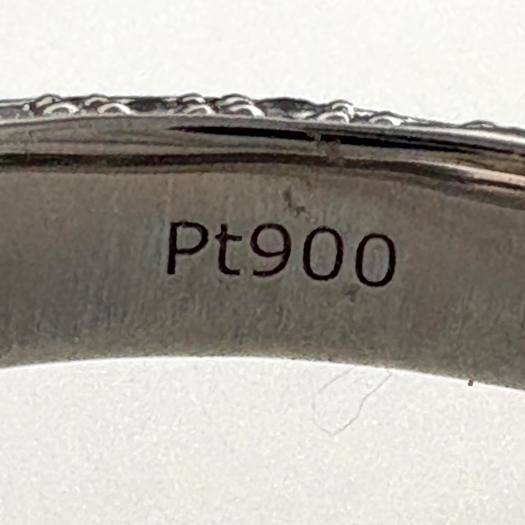 リメイク エメラルド デザインリング プラチナ 指輪 メレダイヤ リング 14号 Pt900 エメラルド ダイヤモンド レディースnbjwl