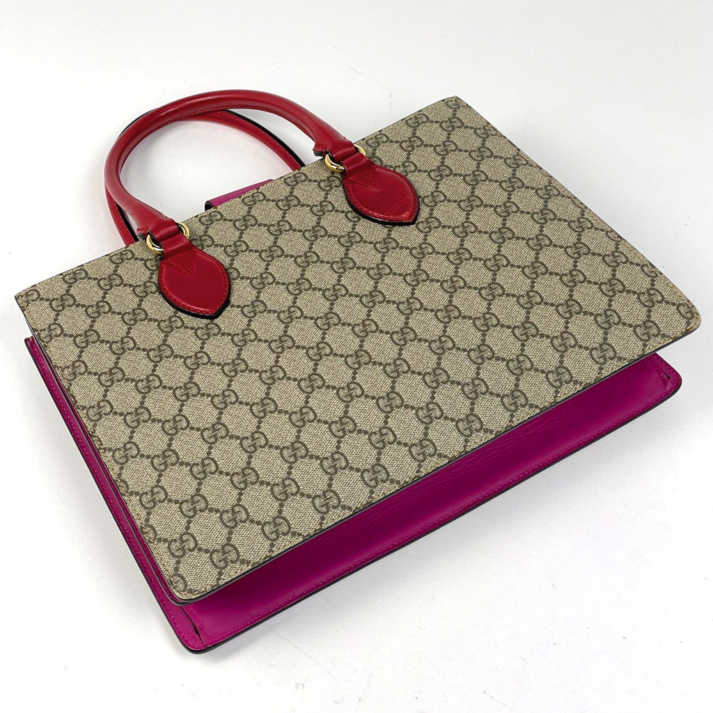 グッチ GG柄 ハンドバッグ 2WAY ショルダーバッグ ハンドバッグ コーティングキャンバス ブラウン レッド ピンク 409531 レディース 【中古】brbag