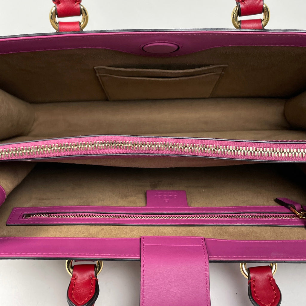 グッチ GG柄 ハンドバッグ 2WAY ショルダーバッグ ハンドバッグ コーティングキャンバス ブラウン レッド ピンク 409531 レディース 【中古】brbag