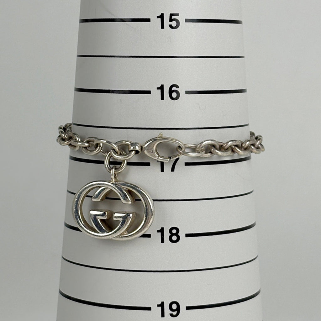 グッチ GGロゴ チェーン ブレスレット インターロッキングG ブレスレット シルバー925 シルバー レディース 【中古】bracc