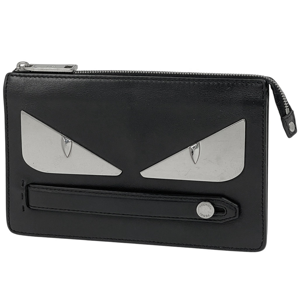 フェンディ バッグバグズ モンスター クラッチバッグ 手持ち セカンドバッグ クラッチバッグ レザー ブラック 7VA350 レディース 【中古】brbag