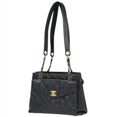 シャネル ココマーク チェーン トートバッグ ショルダーバッグ マトラッセ トートバッグ レザー ブラック レディース 【中古】brbag