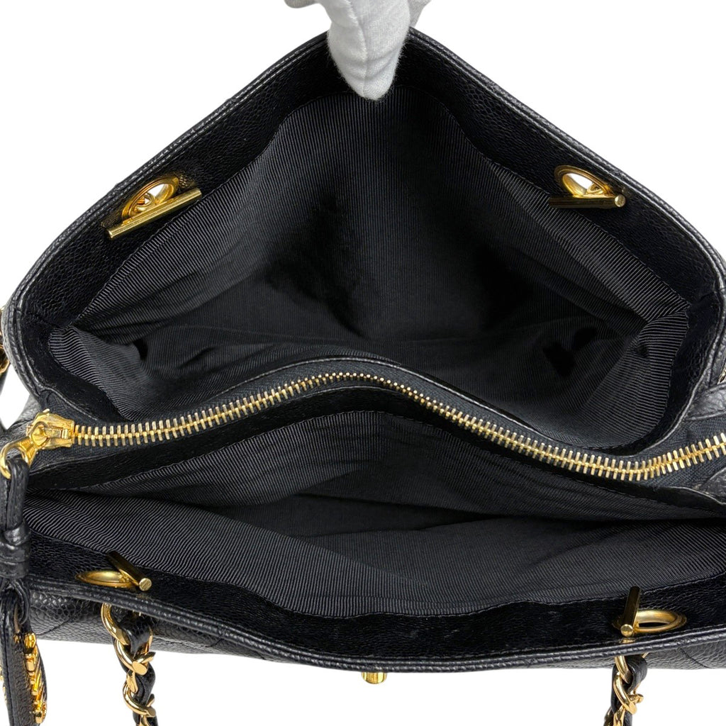 シャネル ココマーク チェーン トートバッグ ショルダーバッグ マトラッセ トートバッグ レザー ブラック レディース 【中古】brbag