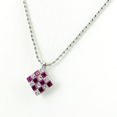 ルビー デザインネックレス ネックレス Pt900 Pt850 ルビー レディース ノンブランドジュエリー 【中古】nbjwl