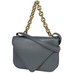 ボッテガヴェネタ マウント ショルダーバッグ ミディアム 2WAY レザー グレー 667399 レディース ブランドバッグ・小物 【中古】brbag