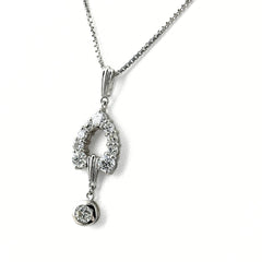 メレダイヤ デザインネックレス プラチナ メレダイヤ ペンダント ネックレス Pt900 Pt850 ダイヤモンド レディース ノンブランドジュエリー 【中古】nbjwl