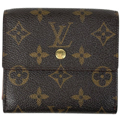 【ジャンク品】ルイ・ヴィトン ポルト モネ ビエ カルト クレディ 小銭入れ 札入れ Wホック 三つ折り財布 モノグラム ブラウン M61652 レディース ブランドバッグ・小物 【中古】brbag