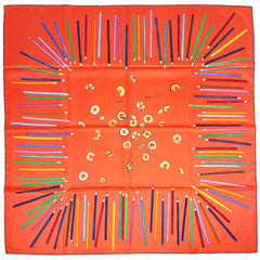 エルメス カレ90 A VOS CRAYONS スカーフ シルク レディース ブランドバッグ・小物 【中古】brbag