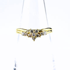 メレダイヤ デザインリング リング 9.5号 K18 ダイヤモンド レディース ノンブランドジュエリー 【中古】nbjwl