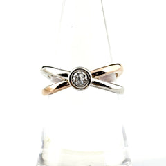 ヴァンドーム青山 メレダイヤ デザインリング プラチナ 指輪 リング 12号 K18 Pt900 レディース ブランドジュエリー 【中古】brjwl