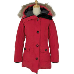 カナダグース ブロンテ パーカ ヘリテージ ダウンコート アウター ダウンジャケット ダウン レッド レディース ブランド品（アパレル） 【中古】brapp