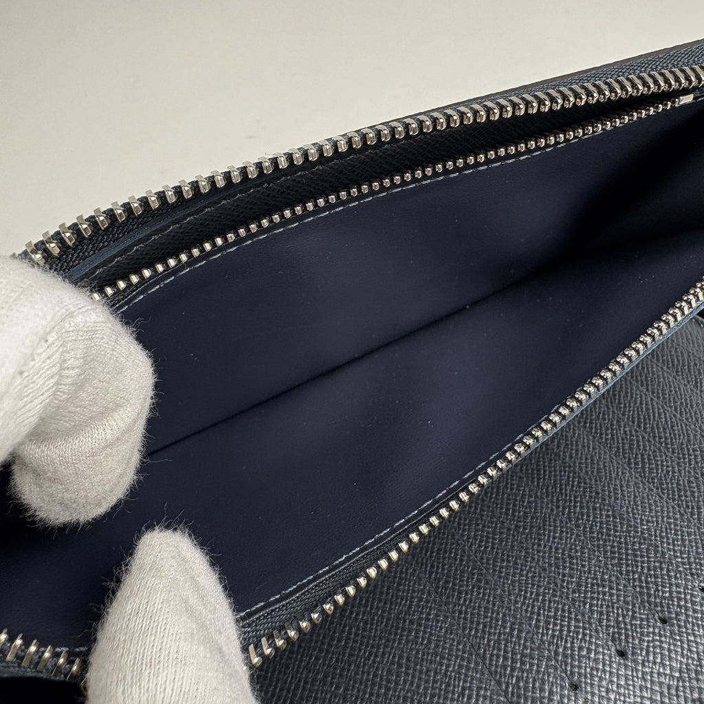ルイ・ヴィトン ジッピーウォレット ヴェルティカル ラウンドファスナー 長財布 タイガ ブルーマリーヌ(ネイビー) M30510 メンズ ブランド品（バッグ・小物） 【中古】brbag