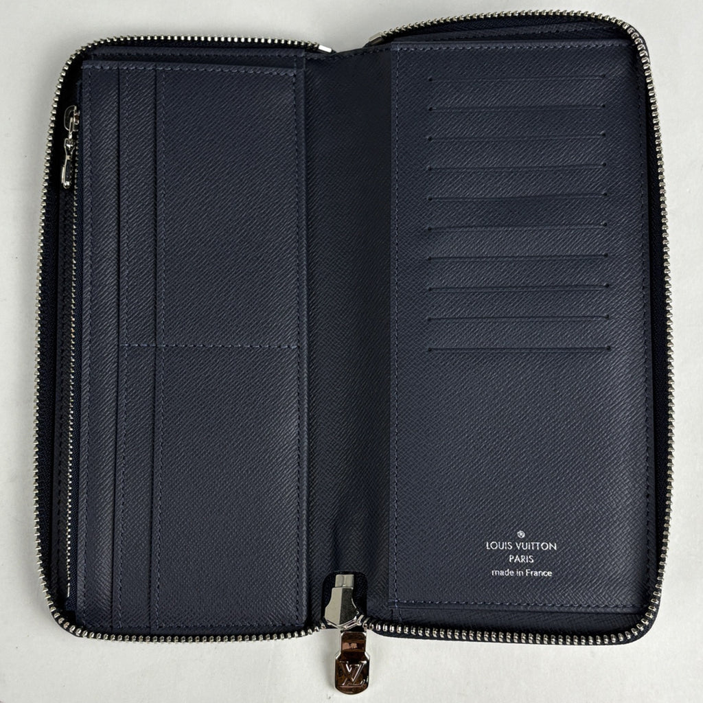 ルイ・ヴィトン ジッピーウォレット ヴェルティカル ラウンドファスナー 長財布 タイガ ブルーマリーヌ(ネイビー) M30510 メンズ ブランド品（バッグ・小物） 【中古】brbag