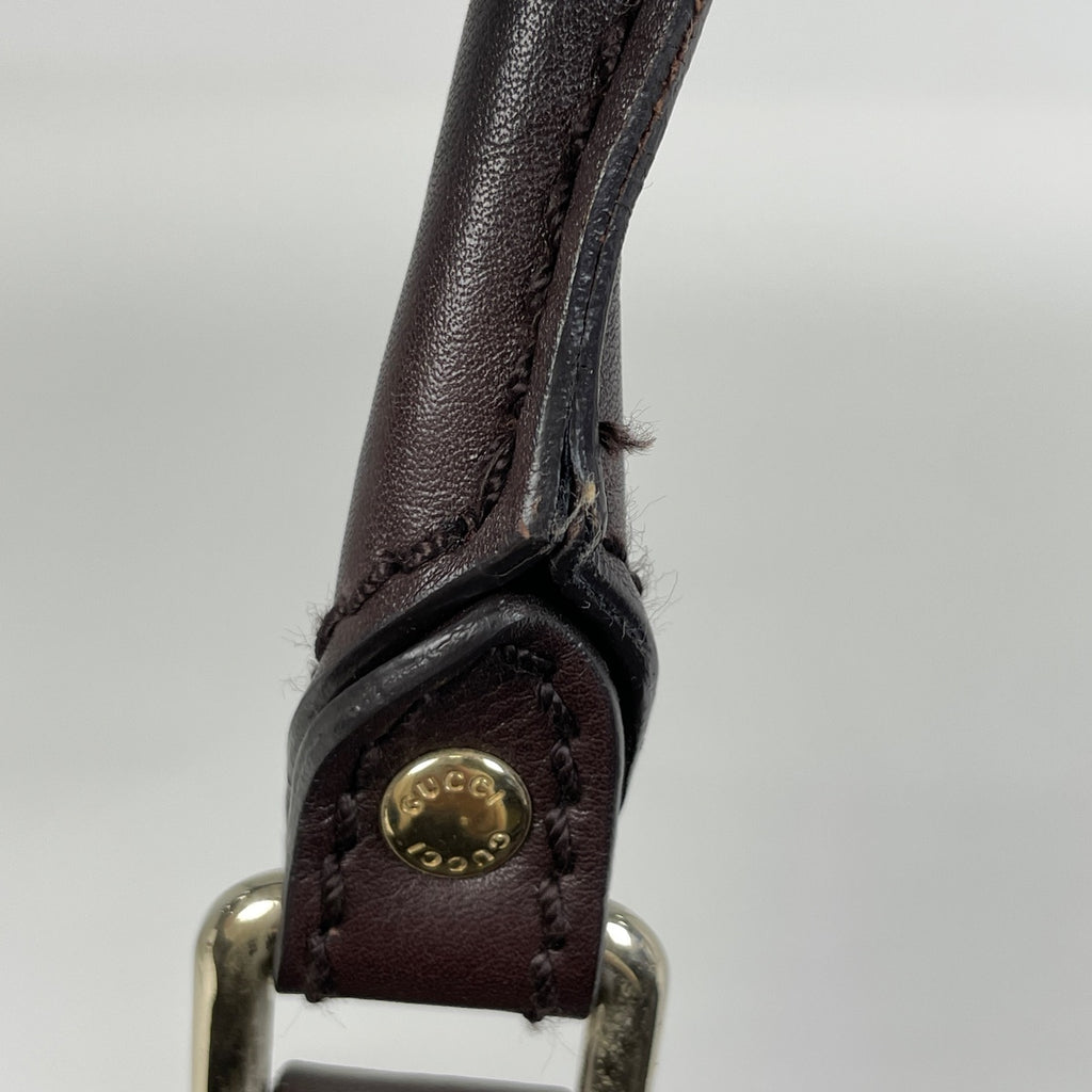 グッチ グッチシマ スーキー ハンドバッグ トートバッグ シグネチャー ハンドバッグ シマレザー ダークブラウン 211944 レディース 【中古】brbag