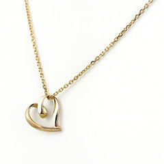 スタージュエリー ハートモチーフ デザインネックレス YG イエローゴールド ペンダント ネックレス K18 レディース ブランドジュエリー 【中古】brjwl