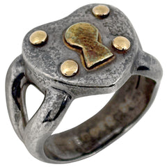 エルメス ハートキーモチーフ リング 鍵穴 指輪 リング 10号 シルバー925 シルバー レディース ブランド品（アクセサリー） 【中古】bracc