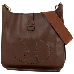 エルメス エヴリン 1 GM パンチング Hロゴ ショルダーバッグ クシュベル ブラウン C レディース ブランド品（バッグ・小物） 【中古】brbag