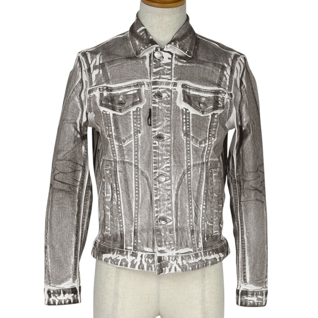 ディースクエアード デニムジャケット Gジャン アウター デニムジャケット コットン グレー ホワイト メンズ 【中古】brapp