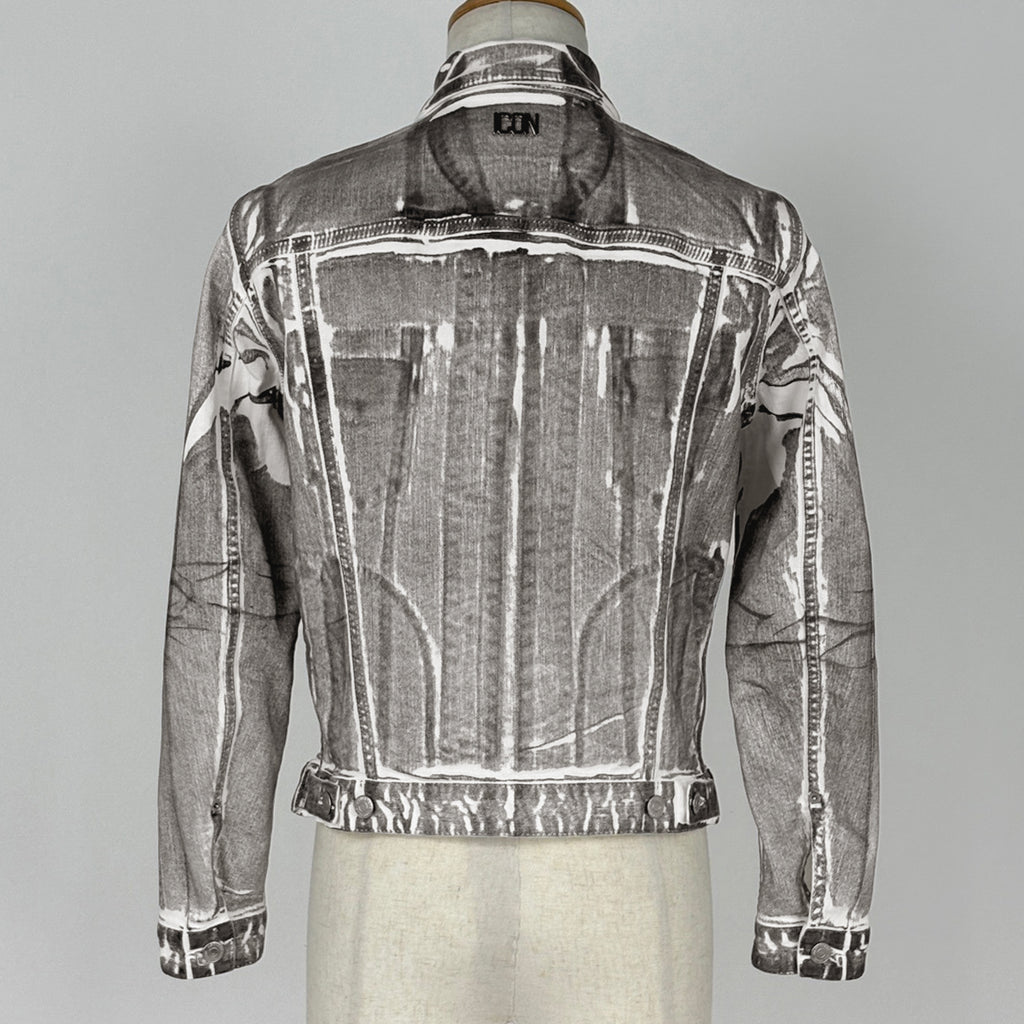 ディースクエアード デニムジャケット Gジャン アウター デニムジャケット コットン グレー ホワイト メンズ 【中古】brapp