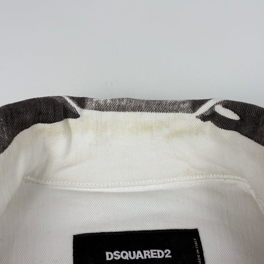 ディースクエアード デニムジャケット Gジャン アウター デニムジャケット コットン グレー ホワイト メンズ 【中古】brapp