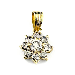 メレダイヤ デザインペンダントトップ YG イエローゴールド ペンダントトップ K18 ダイヤモンド レディース ノンブランドジュエリー 【中古】nbjwl