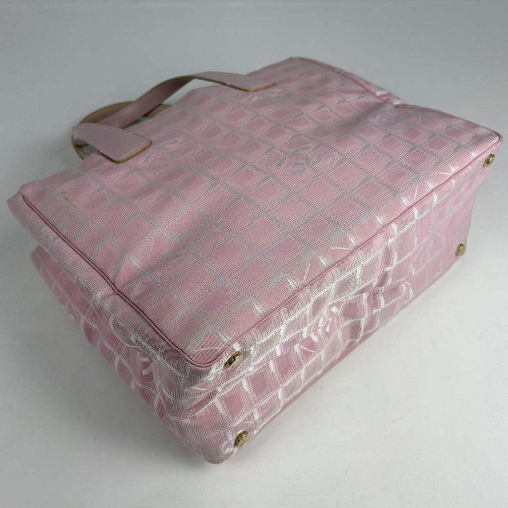 シャネル ニュートラベルライン トート MM ココマーク ショルダーバッグ トートバッグ ナイロンジャガード ピンク A15991 レディース ブランドバッグ・小物 【中古】brbag