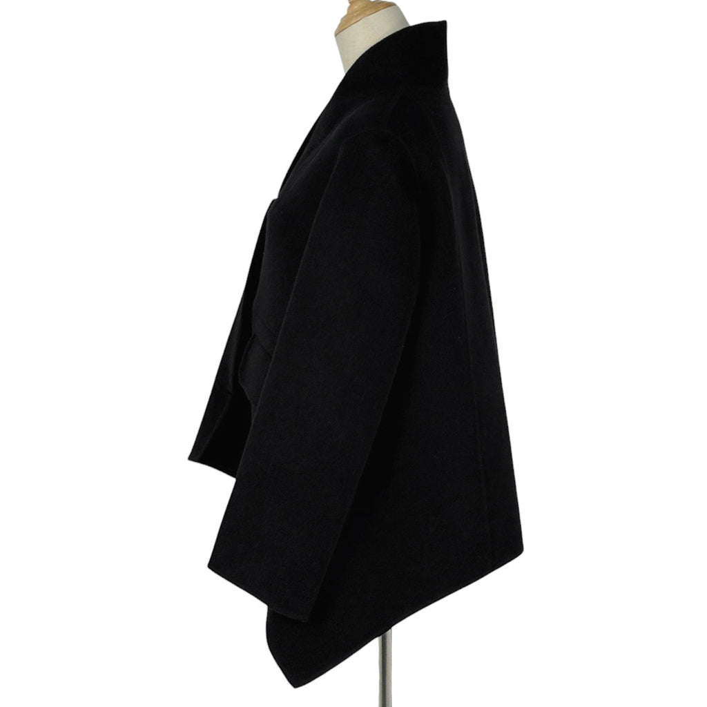 エルメス ノーカラー フレア コート ロゴ ボタン コート その他コート カシミヤ ブラック レディース ブランドアパレル 【中古】brapp