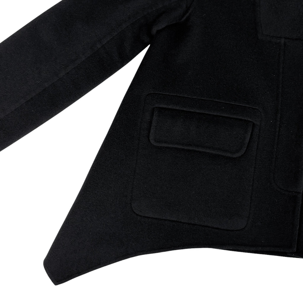 エルメス ノーカラー フレア コート ロゴ ボタン コート その他コート カシミヤ ブラック レディース ブランドアパレル 【中古】brapp