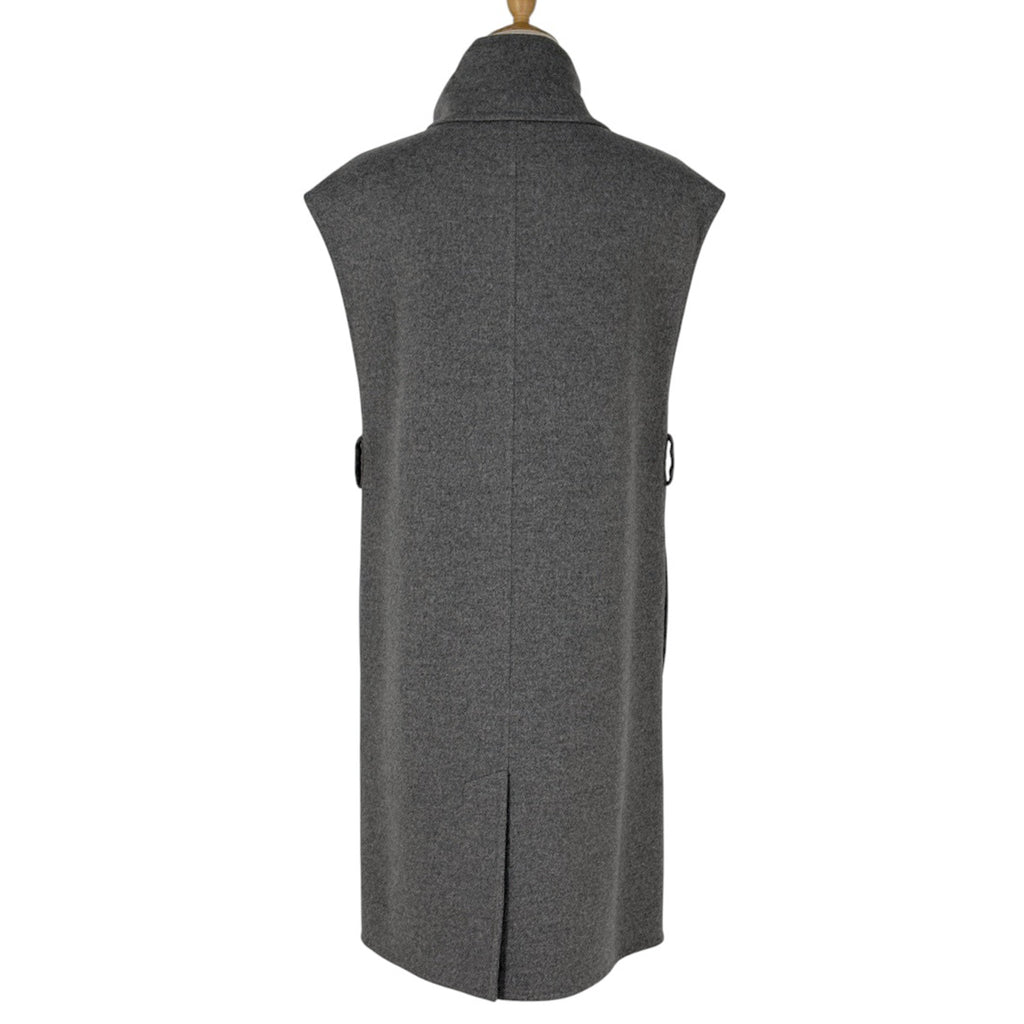エルメス 袖なし ロング コート ベスト ジレ アウター その他ジャケット カシミヤ レザー グレー レディース ブランドアパレル 【中古】brapp