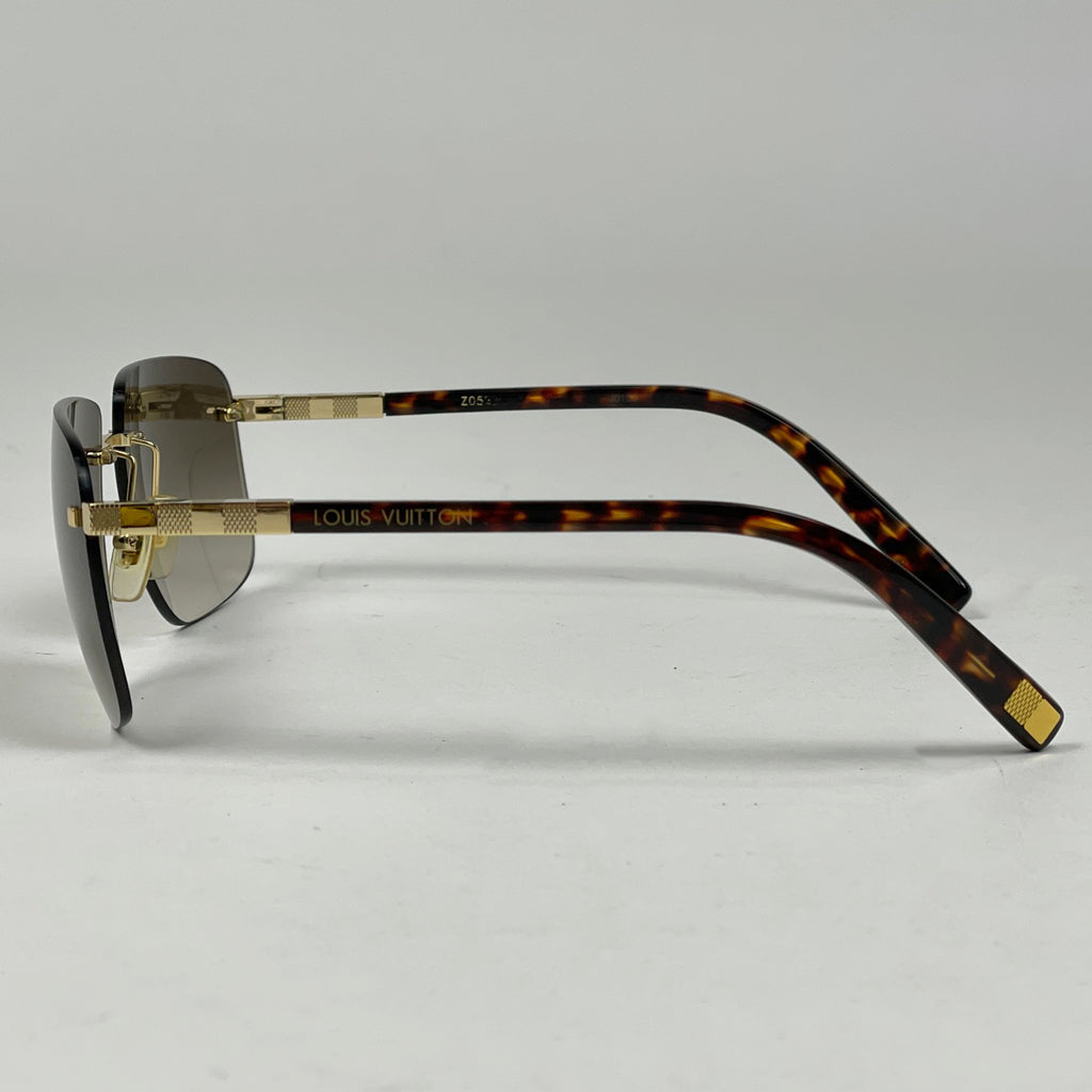 ルイ・ヴィトン ロゴ サングラス ダミエ グラデーション デミ柄 サングラス メタル プラスチック ゴールド ブラウン Z0523U レディース ブランドバッグ・小物 【中古】brbag