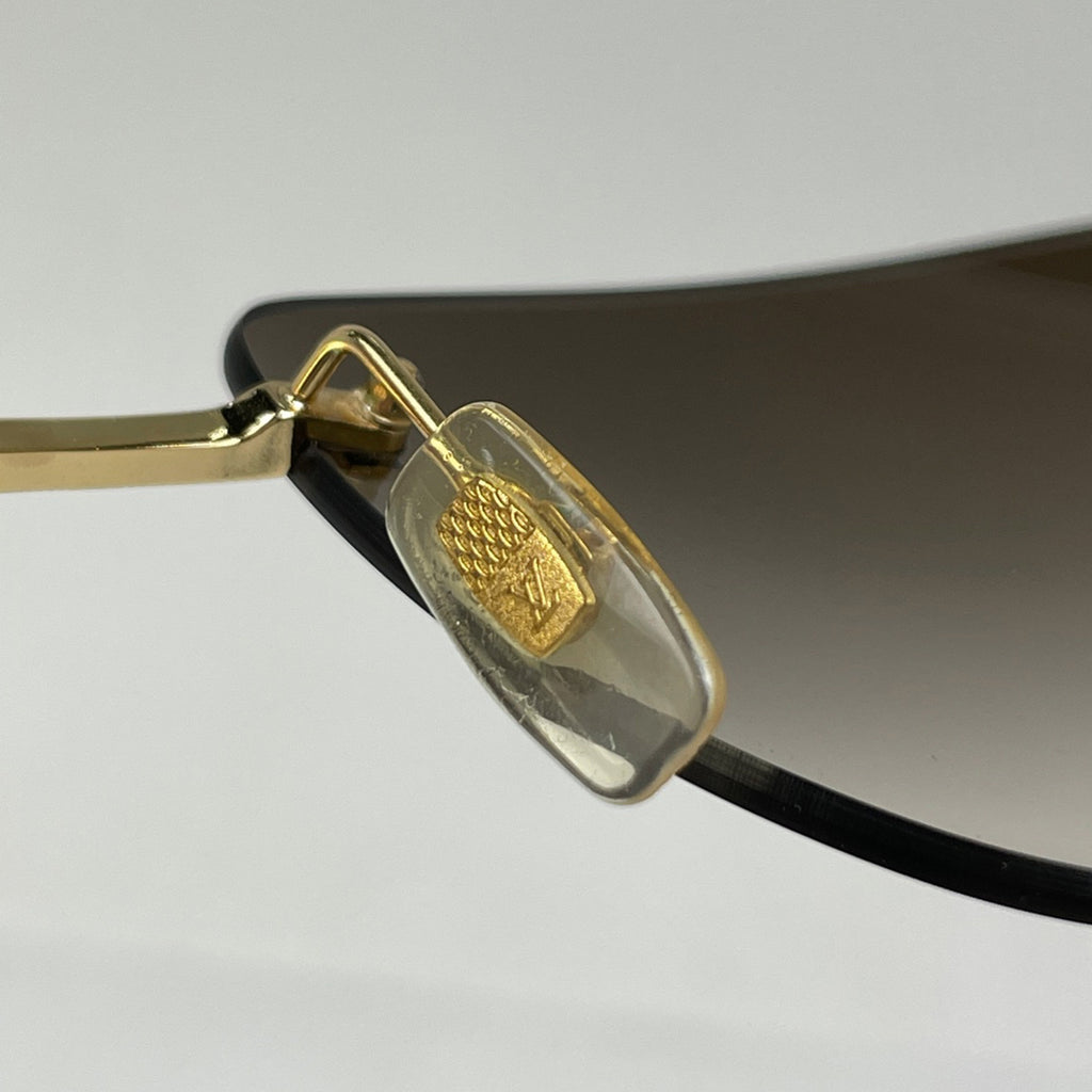 ルイ・ヴィトン ロゴ サングラス ダミエ グラデーション デミ柄 サングラス メタル プラスチック ゴールド ブラウン Z0523U レディース ブランドバッグ・小物 【中古】brbag