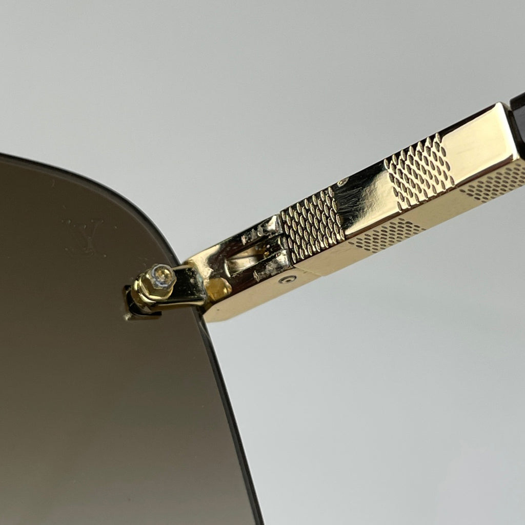 ルイ・ヴィトン ロゴ サングラス ダミエ グラデーション デミ柄 サングラス メタル プラスチック ゴールド ブラウン Z0523U レディース ブランドバッグ・小物 【中古】brbag