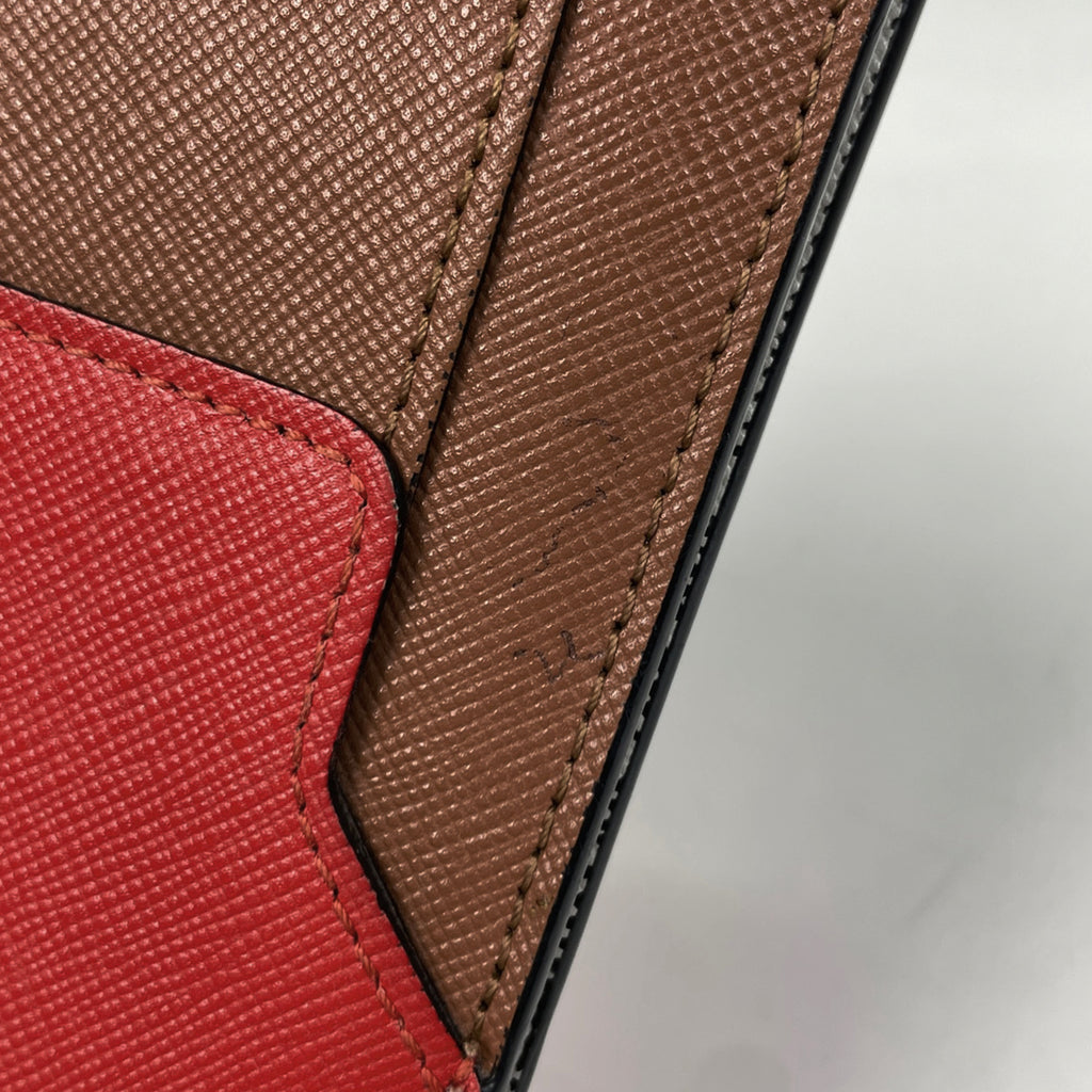 マルニ バイフォールド ウォレット ロゴ 二つ折り財布 レザー レッド ブラウン レディース ブランドバッグ・小物 【中古】brbag