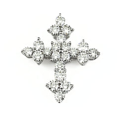 クロスモチーフ ペンダントトップ WG ホワイトゴールド メレダイヤ 十字架 ペンダントトップ K18 WG ダイヤモンド レディース ノンブランドジュエリー 【中古】nbjwl