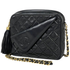 シャネル ココマーク チェーン ショルダーバッグ フリンジ ショルダーバッグ レザー ブラック レディース ブランドバッグ・小物 【中古】brbag