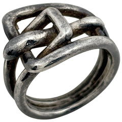 エルメス ベルトモチーフ リング 指輪 ヴィンテージ リング 8.5号 メタル リング レディース ブランド品（アクセサリー） 【中古】bracc