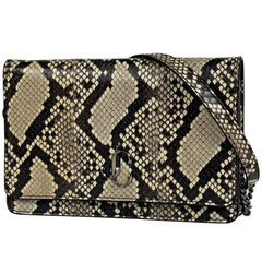 ジミーチュウ JC ロゴ チェーン ウォレット ショルダーバッグ レザー ベージュ ブラウン レディース ブランド品（バッグ・小物） 【中古】brbag