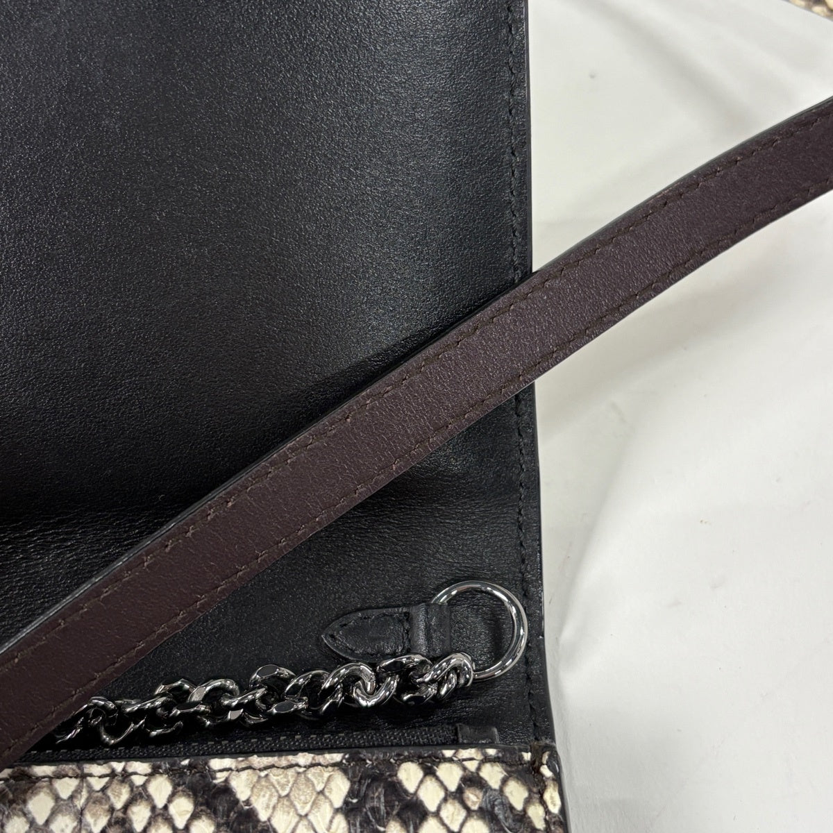 ジミーチュウ ショルダーバッグ チェーン パイソンレザー ベージュ /AN79 JIMMY CHOO - ジミーチュウ ショルダーバッグ チェーン パイソンレザー