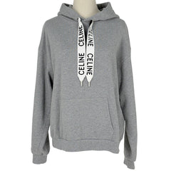 セリーヌ ルーズ フーディー ロゴ プルオーバー コットンフリース メンズ トップス パーカー グレー レディース ブランド品（アパレル） 【中古】brapp