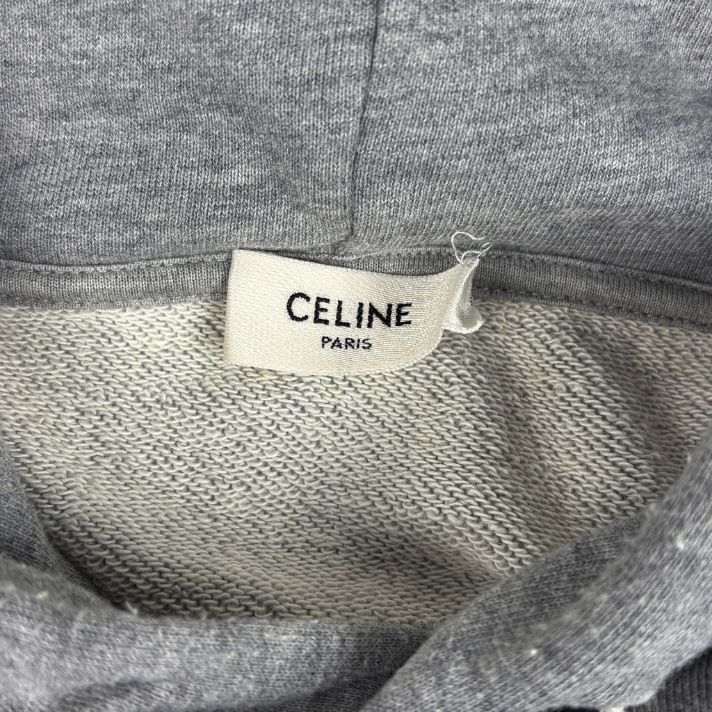 セリーヌ ルーズ フーディー ロゴ プルオーバー コットンフリース メンズ トップス パーカー グレー レディース ブランド品（アパレル） 【中古】brapp