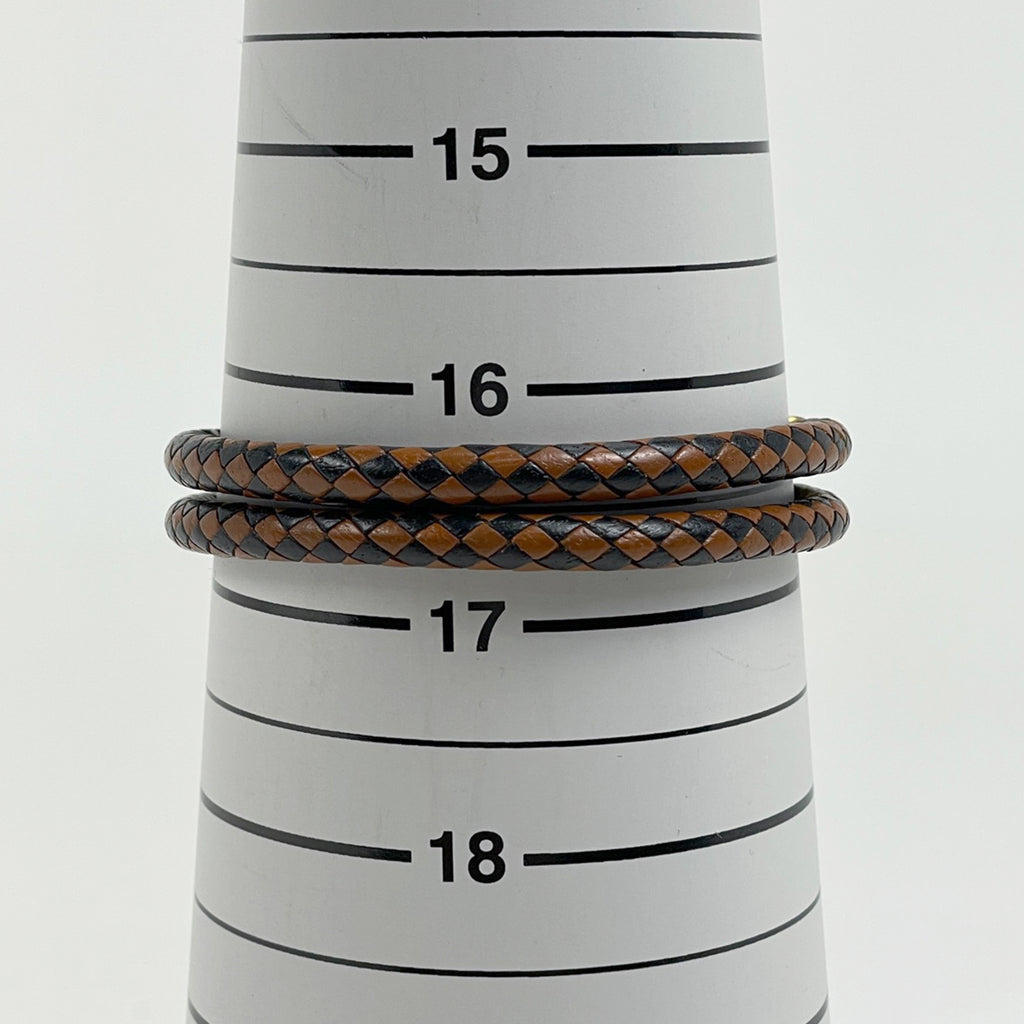 エルメス ジャンボ ブレスレット 腕輪 2連 チョーカー ブレスレット GP レザー ゴールド ブラウン レディース ブランド品（アクセサリー） 【中古】bracc