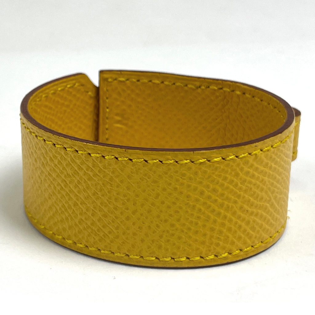 エルメス アルテミス ブレスレット バングル 腕輪 バングル レザー GP イエロー ゴールド レディース ブランド品（アクセサリー） 【中古】bracc