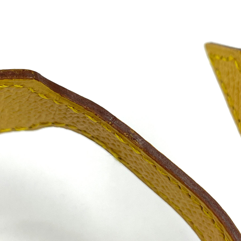 エルメス アルテミス ブレスレット バングル 腕輪 バングル レザー GP イエロー ゴールド レディース ブランド品（アクセサリー） 【中古】bracc