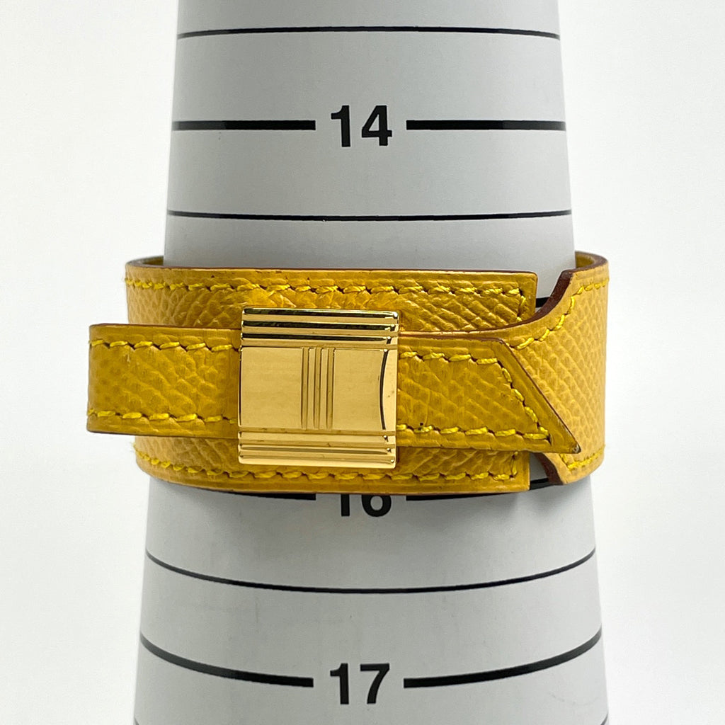 エルメス アルテミス ブレスレット バングル 腕輪 バングル レザー GP イエロー ゴールド レディース ブランド品（アクセサリー） 【中古】bracc
