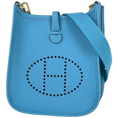 エルメス エヴリン TPM ショルダーバッグ ポシェット ミニ パンチング Hロゴ ショルダーバッグ トリヨンクレマンス ブルーザンジバル D レディース ブランドバッグ・小物 【中古】brbag