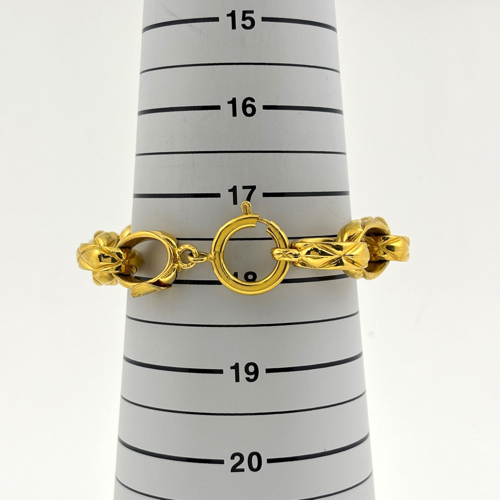 シャネル ロゴ チェーン ブレスレット マトラッセ 腕輪 ブレスレット GP ゴールド レディース ブランドアクセサリー 【中古】bracc