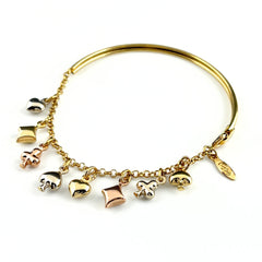 スタージュエリー トランプモチーフ デザインバングル YG イエローゴールド 腕輪 スリーカラー バングル 750 レディース ブランドジュエリー 【中古】brjwl